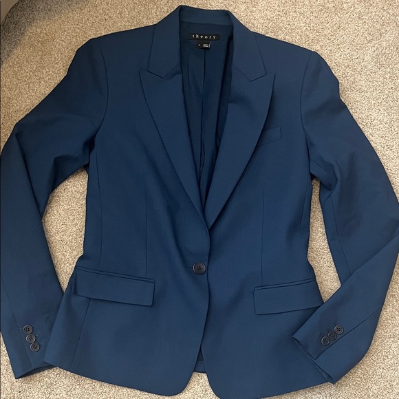 Theory Gabe B Ash Blue (Navy) Single Button Slim Blazer, 8 - Picture 1 of 6